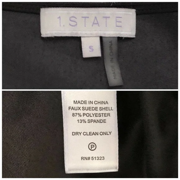 1. State Dress Fringe Black Faux Suede Shift Southwestern Boho Mini - Picture 8 of 8